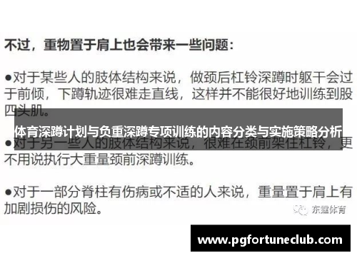体育深蹲计划与负重深蹲专项训练的内容分类与实施策略分析